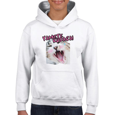 Sudadera con capucha júnior estampado de gato 