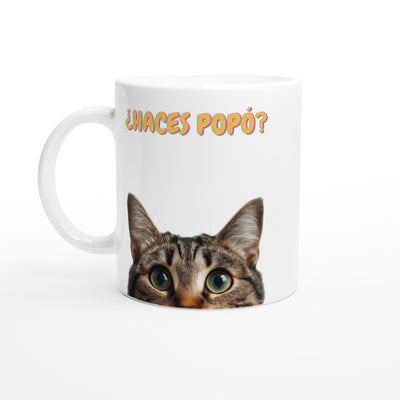 Taza Blanca con Impresión de Gato 