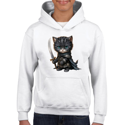 Sudadera con capucha júnior estampado de gato 