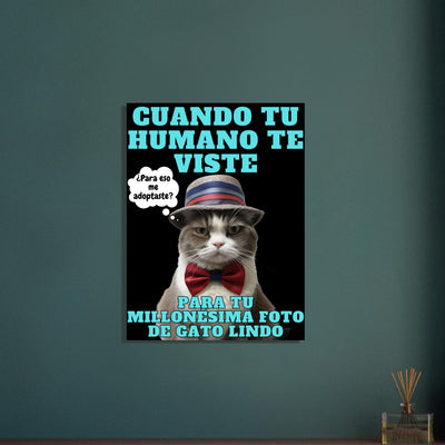 Panel de aluminio impresión de gato "Modelo Reluctante" Michilandia | La tienda online de los amantes de gatos