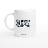 Taza Blanca con Impresión de Gato "Inspiración Gatuna" Michilandia | La tienda online de los fans de gatos