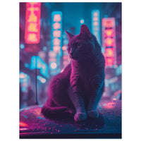 Panel de aluminio impresión de gato "Callejón de Neón" Michilandia | La tienda online de los fans de gatos