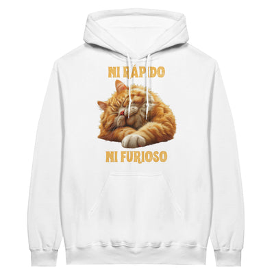 Sudadera con Capucha Unisex Estampado de Gato "Ni rápido Ni furioso" Michilandia | La tienda online de los fans de gatos