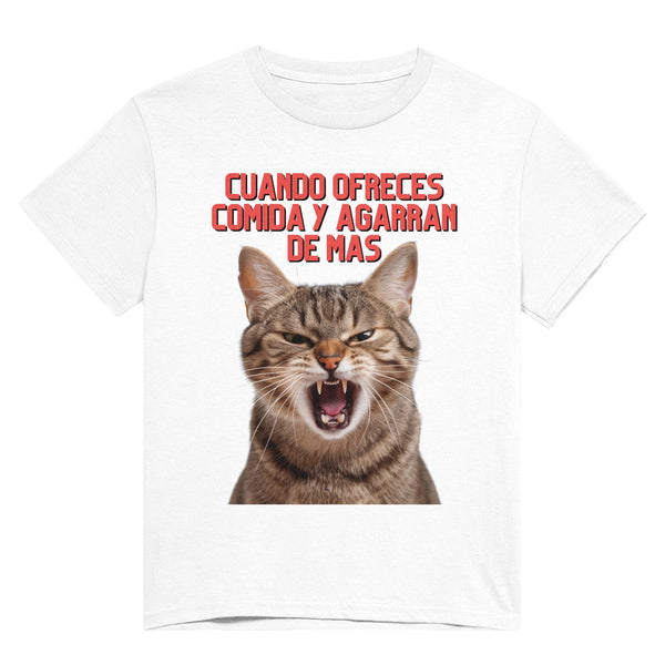 Camiseta Unisex Estampado de Gato "Miau de Sorpresa" Michilandia | La tienda online de los fans de gatos
