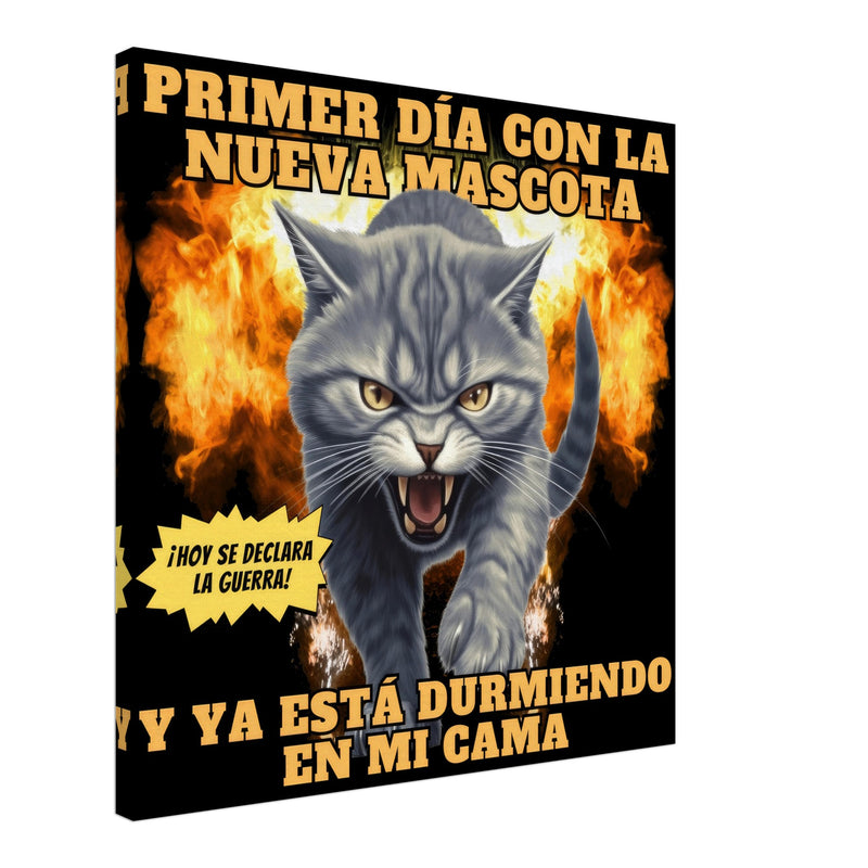 Lienzo de gato "Nuevo Rival" Michilandia | La tienda online de los fans de gatos