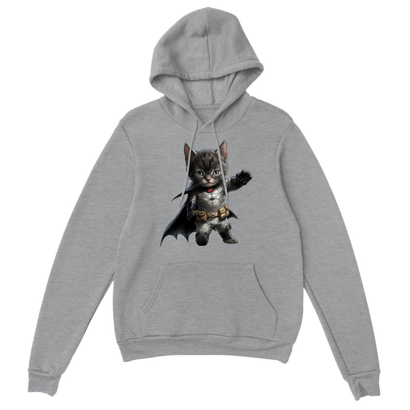 Sudadera con capucha unisex estampado de gato "Dynamic Dark Knight" Gelato