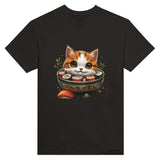 Camiseta Unisex Estampado de Gato "Sushi y Ronroneos" Michilandia | La tienda online de los fans de gatos