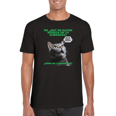 Camiseta unisex estampado de gato 