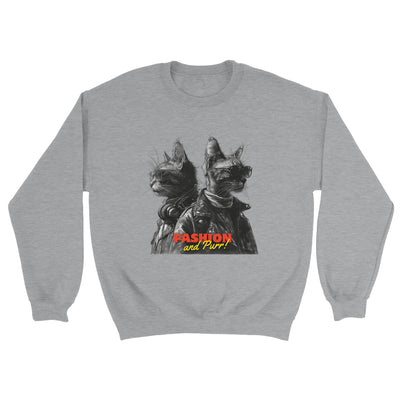 Sudadera Unisex Estampado de Gato "Fashion and Purr" Michilandia | La tienda online de los fans de gatos