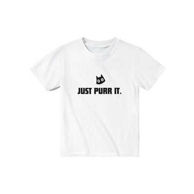 Camiseta Junior Unisex Estampado de Gato "Just Purr It." Michilandia | La tienda online de los fans de gatos