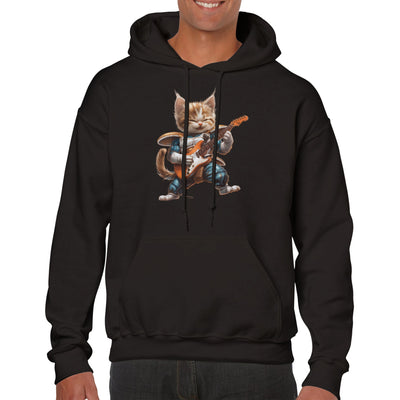 Sudadera con Capucha Unisex Estampado de Gato "Saiyajin Rockstar" Michilandia | La tienda online de los fans de gatos