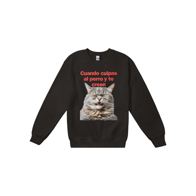 Sudadera Unisex Estampado de Gato "Risa Culpable" Michilandia | La tienda online de los fans de gatos