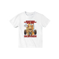 Camiseta Junior Unisex Estampado de Gato "Levantamiento Saiyajin" Michilandia | La tienda online de los fans de gatos