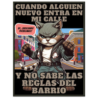 Póster Semibrillante de Gato con Marco Metal 