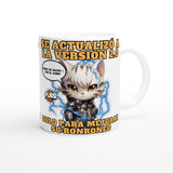 Taza blanca con impresión de gato "Cyborg Kitty" Michilandia | La tienda online de los amantes de gatos