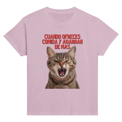 Camiseta Junior Unisex Estampado de Gato "Miau de Sorpresa" Michilandia | La tienda online de los fans de gatos