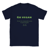 Camiseta unisex estampado de gato "Go vegan"