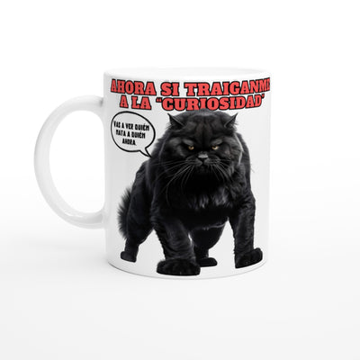 Taza Blanca con Impresión de Gato 