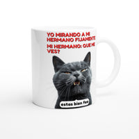 Taza Blanca con Impresión de Gato "Sarcasmo Felino" Michilandia | La tienda online de los fans de gatos