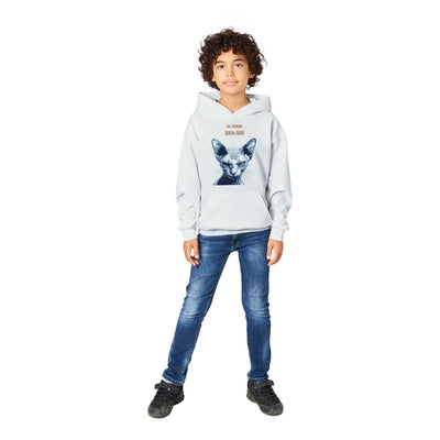 Sudadera con capucha júnior estampado de gato "Sphynx Implacable" Michilandia