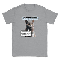 Camiseta unisex estampado de gato "No Entiendo la Pregunta"