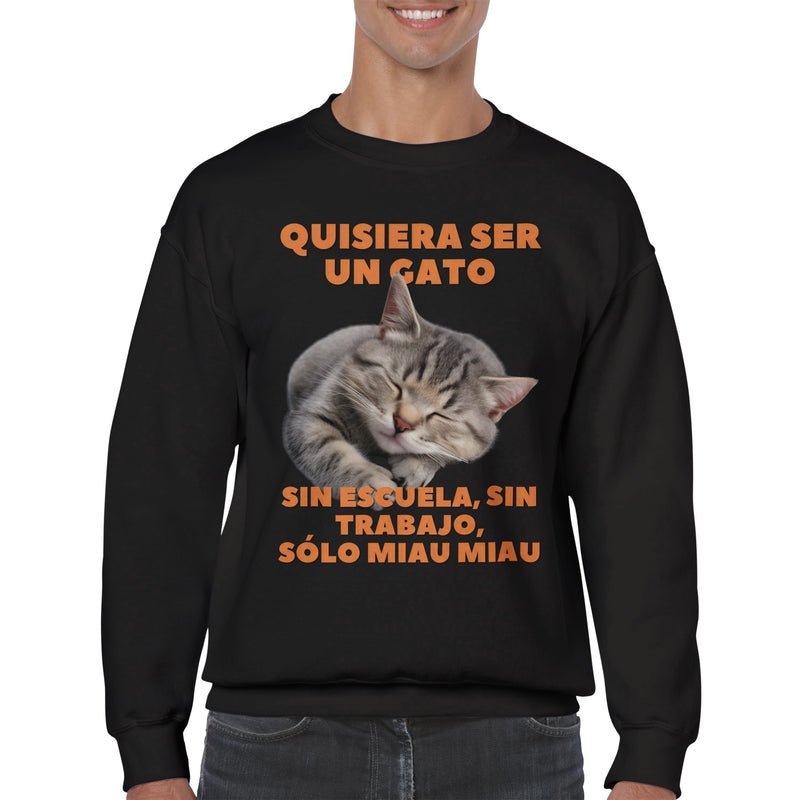 Sudadera Unisex Estampado de Gato 