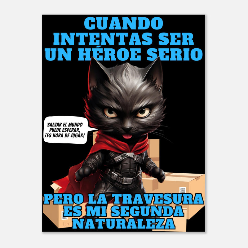 Panel de aluminio impresión de gato "Capa y Travesuras" Michilandia | La tienda online de los fans de gatos