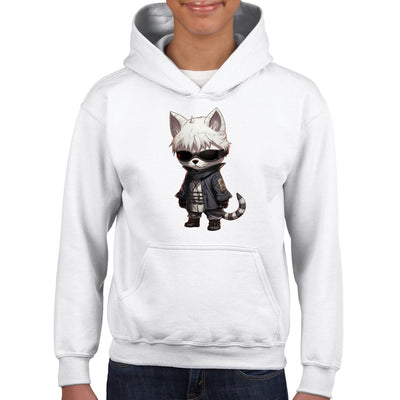 Sudadera con capucha júnior estampado de gato 