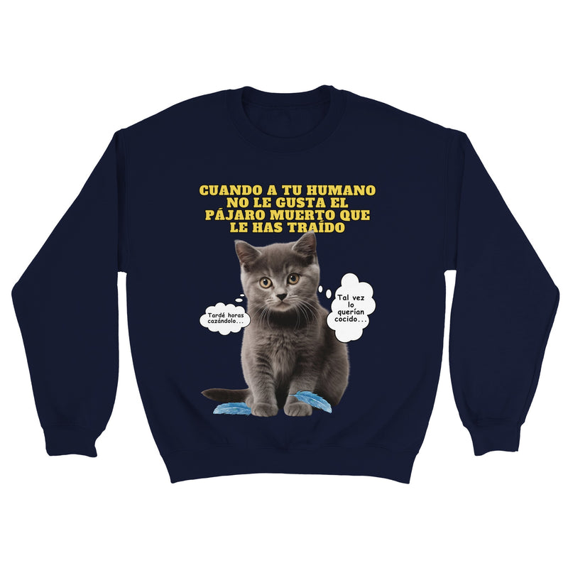 Sudadera Unisex Estampado de Gato "Regalo Incomprendido" Michilandia | La tienda online de los amantes de gatos