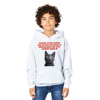 Sudadera con capucha júnior estampado de gato 