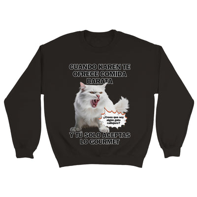 Sudadera Unisex Estampado de Gato "Gourmet Indignado" Michilandia | La tienda online de los fans de gatos