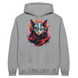 Sudadera con Capucha Unisex Estampado de Gato "Retro Miau" Michilandia | La tienda online de los fans de gatos