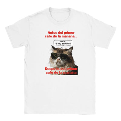 Camiseta Junior Unisex Estampado de Gato 