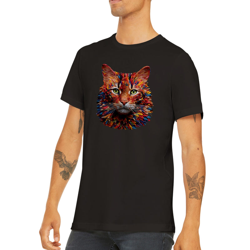 Camiseta unisex estampado de gato "Arte Felino en Colores" Gelato