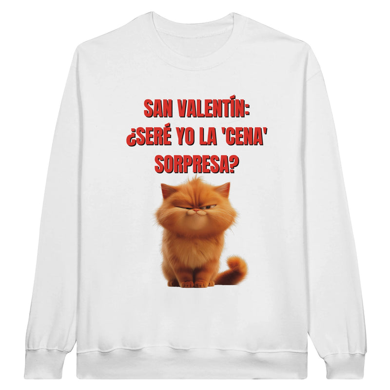 Sudadera Unisex Estampado de Gato "Cena Sorpresa Miau" Michilandia | La tienda online de los fans de gatos