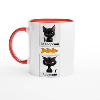 Taza Bicolor con Impresión de Gato "Antes y Después" Michilandia