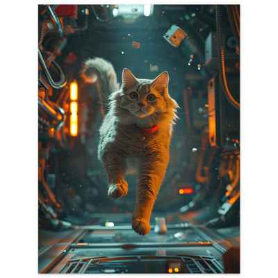 Panel de aluminio impresión de gato "Zero Gravity Cat" Michilandia | La tienda online de los fans de gatos