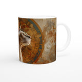 Taza Blanca con Impresión de Gato "Sphynx entre Dioses" Michilandia | La tienda online de los fans de gatos