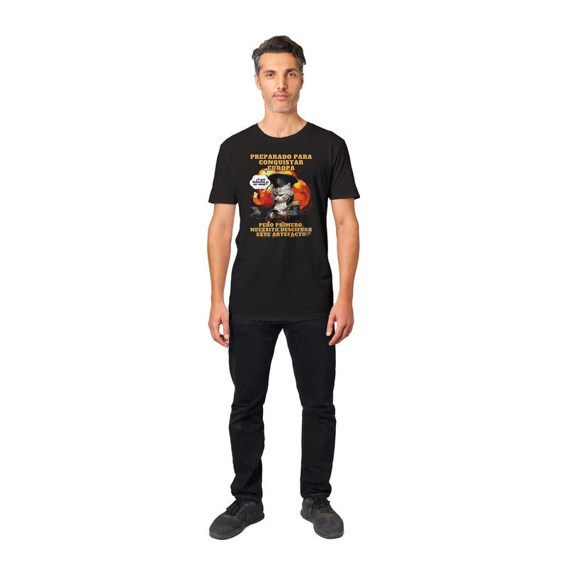 Camiseta unisex estampado de gato "De Batallas a Emojis" Michilandia | La tienda online de los fans de gatos