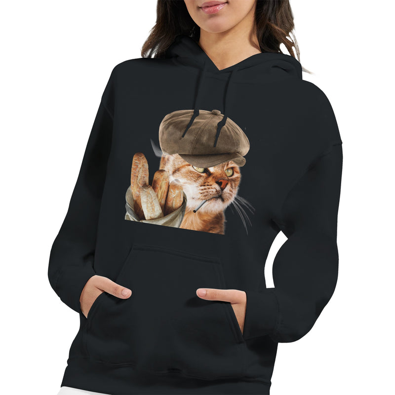 Sudadera con Capucha Unisex Estampado de Gato "Le Chat Parisien" Michilandia | La tienda online de los fans de gatos