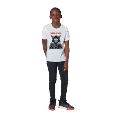 Camiseta Junior Unisex Estampado de Gato "Maquina de matar" Michilandia