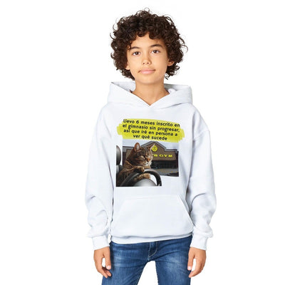 Sudadera con capucha júnior estampado de gato 