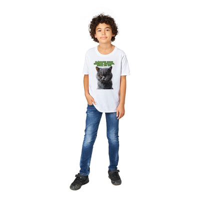 Camiseta Junior Unisex Estampado de Gato "Actitud Miau" Michilandia | La tienda online de los fans de gatos