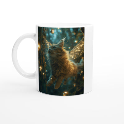 Taza Blanca con Impresión de Gato 