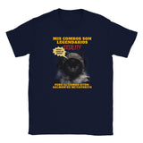 Camiseta júnior unisex estampado de gato "Noob Catbot" Navy