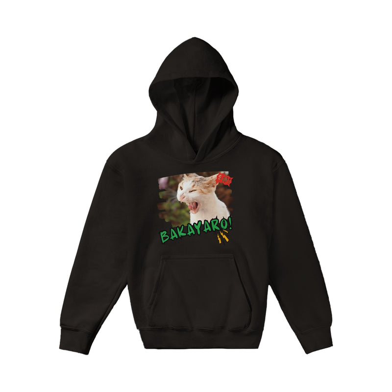 Sudadera con capucha júnior estampado de gato "Expresión Audaz" Michilandia | La tienda online de los amantes de gatos