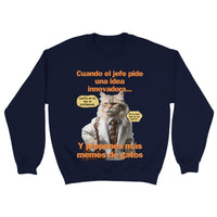 Sudadera Unisex Estampado de Gato "Estrategia Miau" Michilandia | La tienda online de los fans de gatos