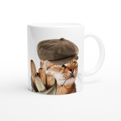 Taza Blanca con Impresión de Gato "Le Chat Parisien" Michilandia | La tienda online de los fans de gatos