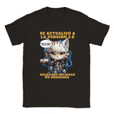 Camiseta unisex estampado de gato "Cyborg Kitty" Negro