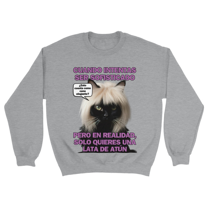 Sudadera Unisex Estampado de Gato "Elegancia Gatuna" Michilandia | La tienda online de los fans de gatos